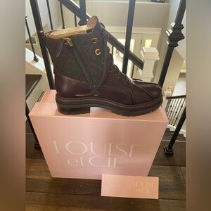 Louise et Cie Sarni Boot Plaid & Brown Platform & Chunky Heel SZ 7 NIB!